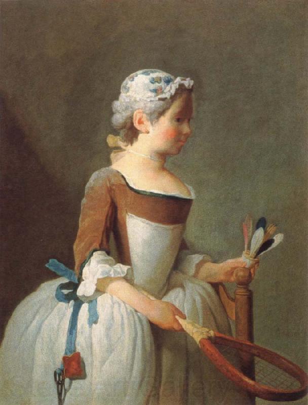Jean Baptiste Simeon Chardin girl with shuttlecock Spain oil painting art